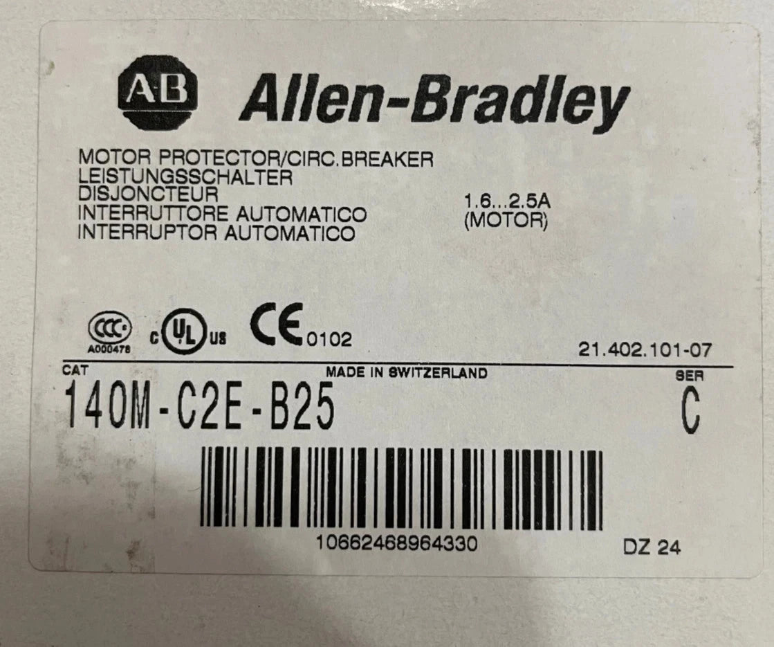 New Allen Bradley 140M-C2E-B25 Motor Starter Circuit Breaker