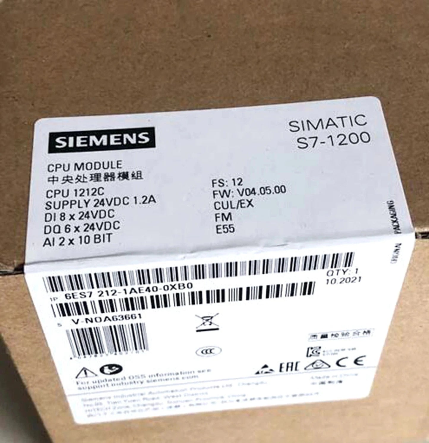 NEW Siemens CPU S7-1200 6ES7212-1AE40-0XB0 6ES7 212-1AE40-0XB0