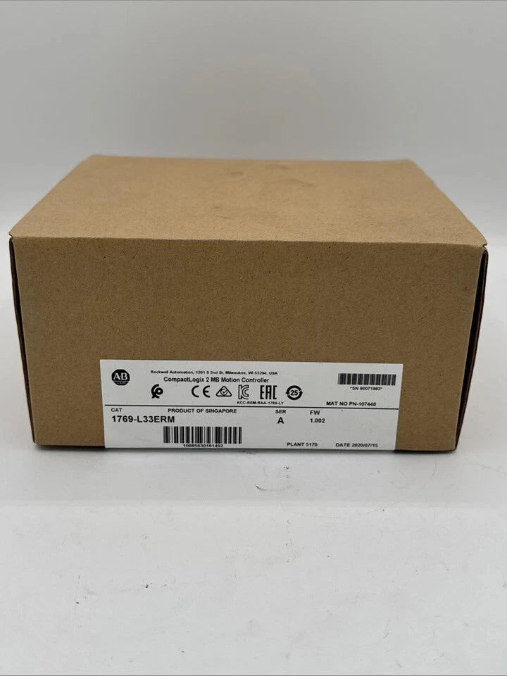 Allen Bradley 1769-L33ERM CompactLogix 2 MB Motion Controller New Factory Sealed