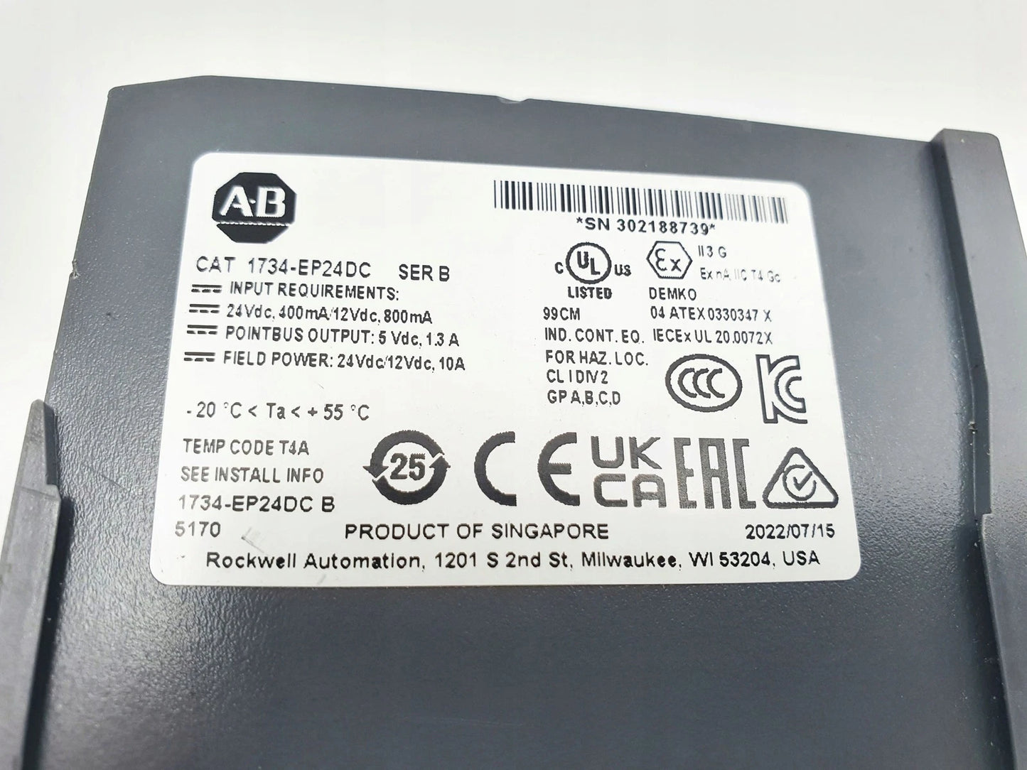 ALLEN-BRADLEY 1734-EP24DC 1734EP24DC SER B POINT I/O EXTENSION POWER MODULE