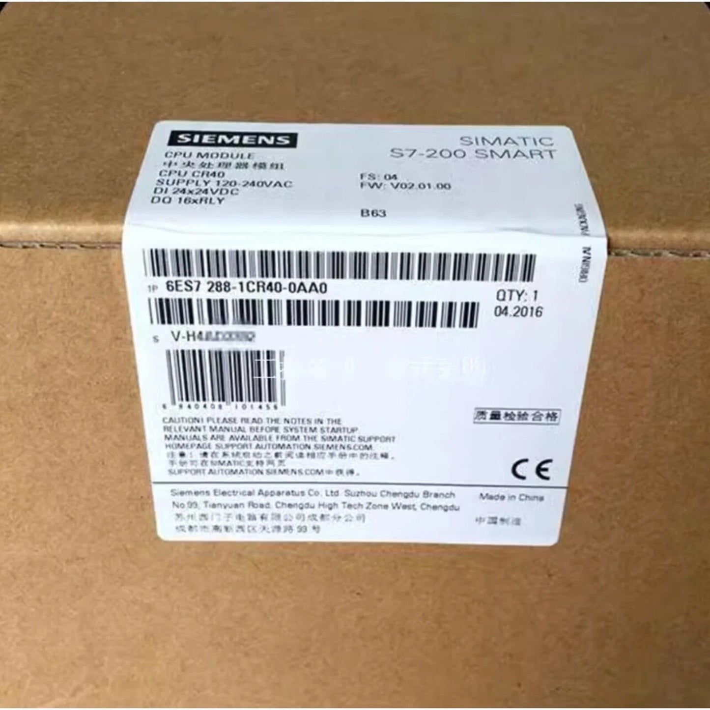 New Siemens SIMATIC S7-200 SMART CPU CR40 6ES7288-1CR40-0AA0 6ES7 288-1CR40-0AA0