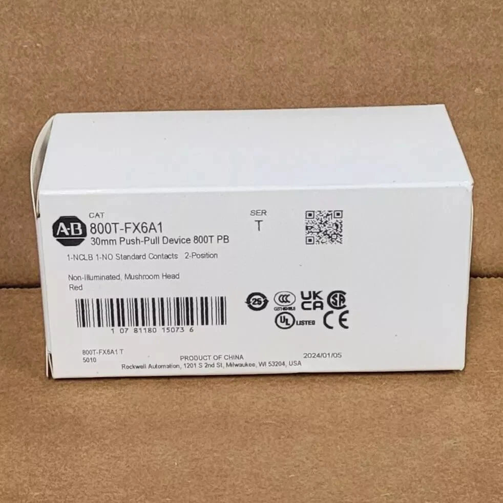 New Allen-Bradley 800T-FX6A1 * Push-Pull Device, Red, Non-Illuminated