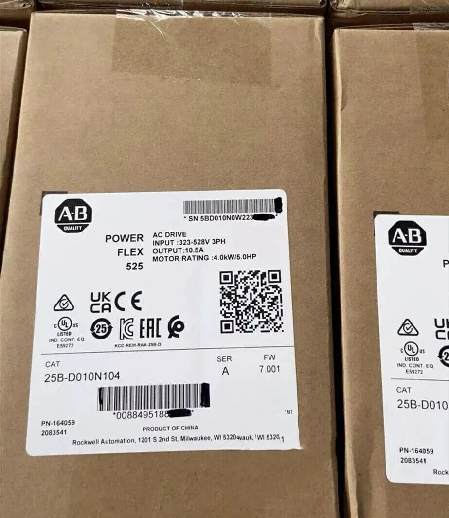 NEW Allen Bradley 25B-D010N104 Powerflex 525 AC Drive 4KW 5HP Free Shipping