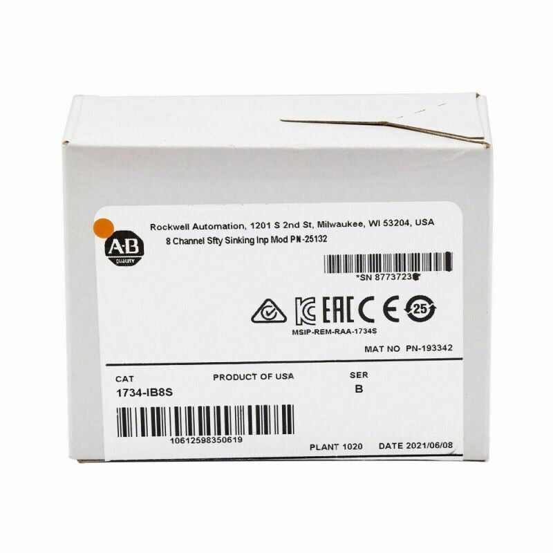 AB 1734-IB8S Ser B 8 Channel Sfty Sinking Input Module 1734IB8S New Sealed