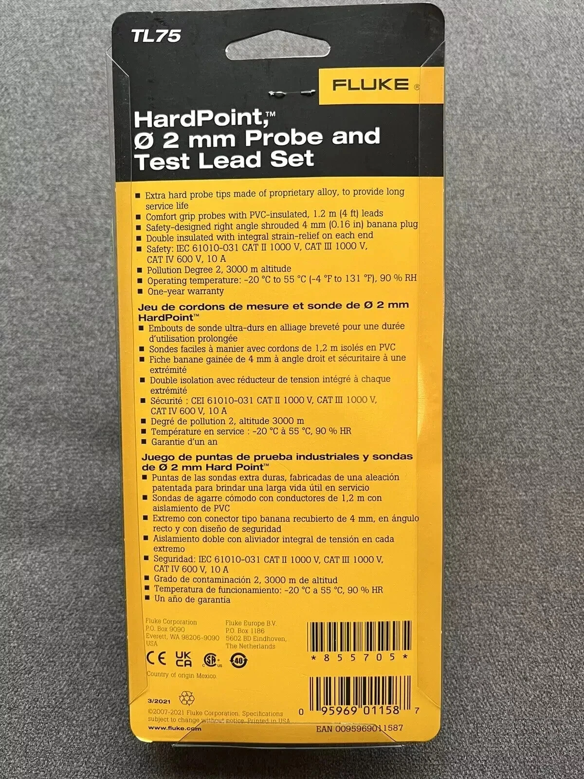 Genuine Fluke TL75 Hard Point 2mm Probe & Test Lead Set Don’t Be Fooled🇺🇸