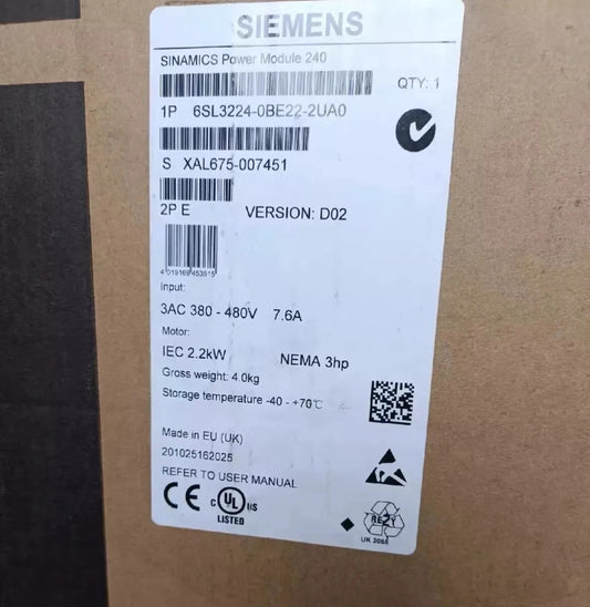 1PCS New In Box Siemens 6SL3224-0BE22-2UA0 6SL3 224-0BE22-2UA0 free shipping