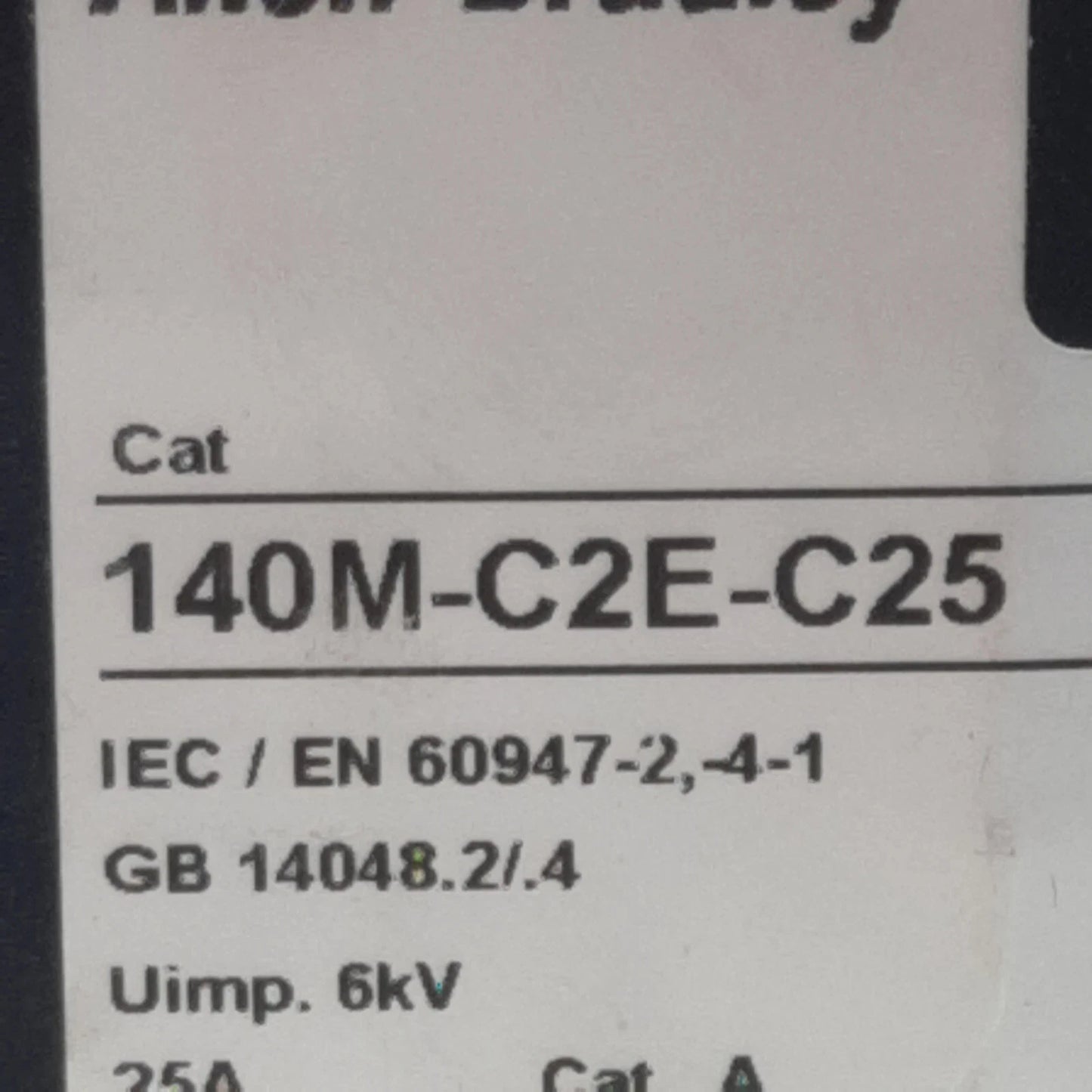 Allen Bradley 140M-C2E-C25 Circuit Breaker, 3-Pole 3PH 1NO + 1NC, 18-25A, 690VAC