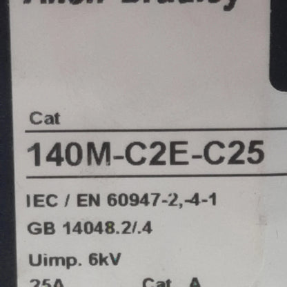 Allen Bradley 140M-C2E-C25 Circuit Breaker, 3-Pole 3PH 1NO + 1NC, 18-25A, 690VAC