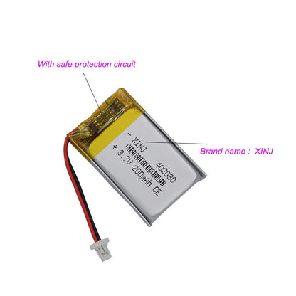 3.7V LiPo Polymer Rechargeable Battery 200mAh 402030 For MP3 GPS Headpho