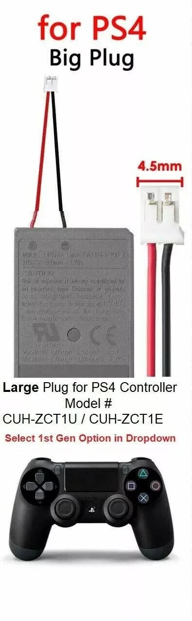 2x LIP1522 Battery for PS4 Playstation 4 CUH-ZCT1 Wireless Dual Shock Controller