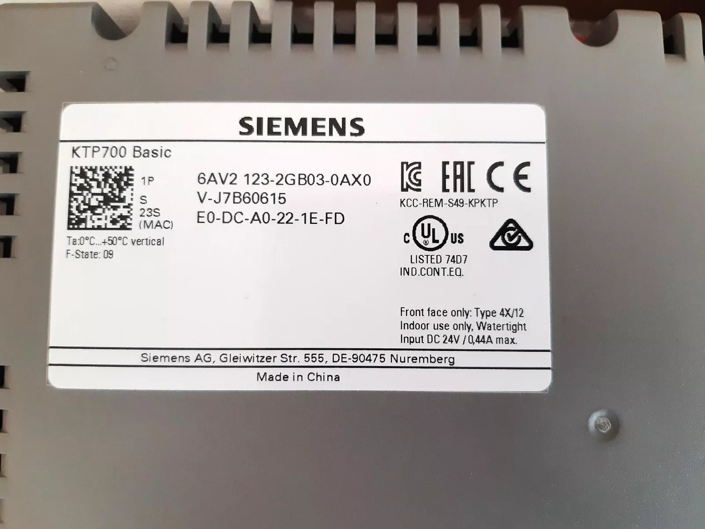6AV2123-2GB03-0AX0 6AV2 123-2GB03-0AX0 NEW SIEMENS HMI KTP700 Basic Panel