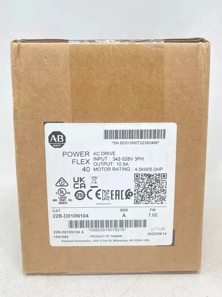 NEW Sealed Allen-Bradley 22B-D010N104 /A PowerFlex 40 AC Drive 4.0kW/5HP