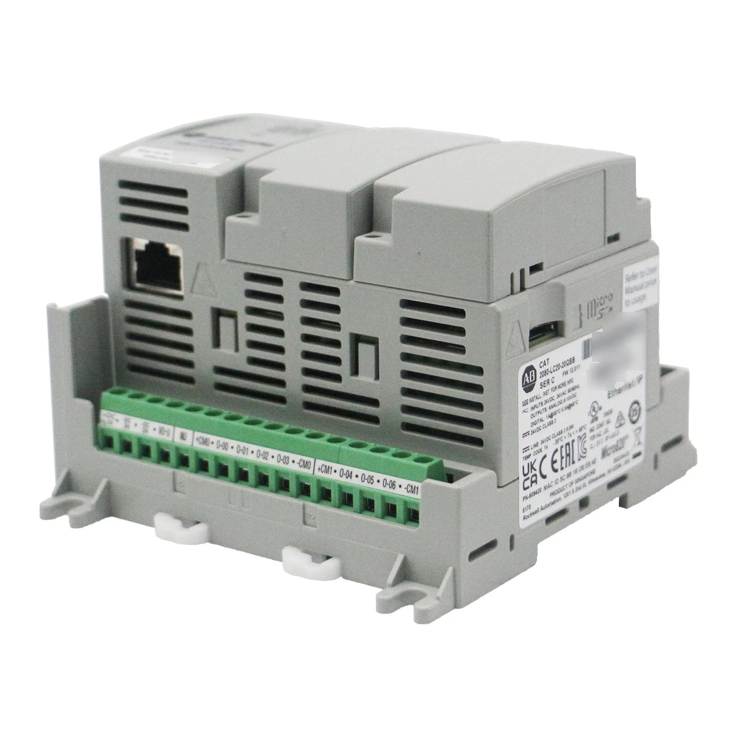 New Allen-Bradley 2080-LC20-20QBB Micro820 20 I/O ENet/IP Controller