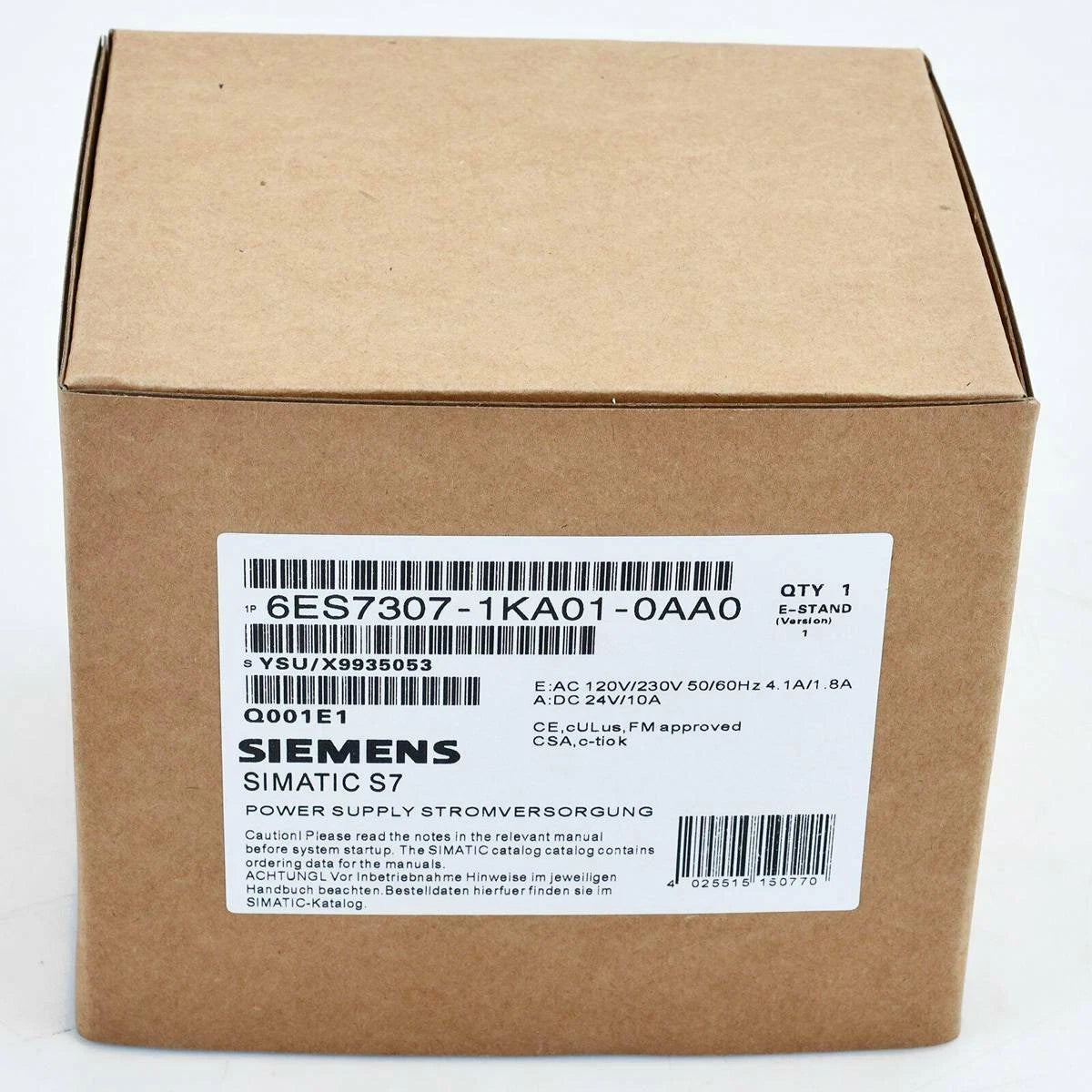 1PCS New Siemens 6ES7307-1KA01-0AA0 module 6ES7 307-1KA01-0AA0