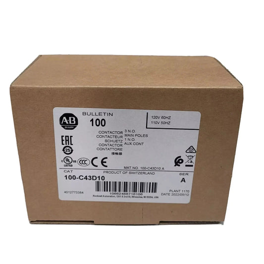 New Genuine Allen-Bradley 100-C43D10 43Amp Contactor 110/120v Coil SER A