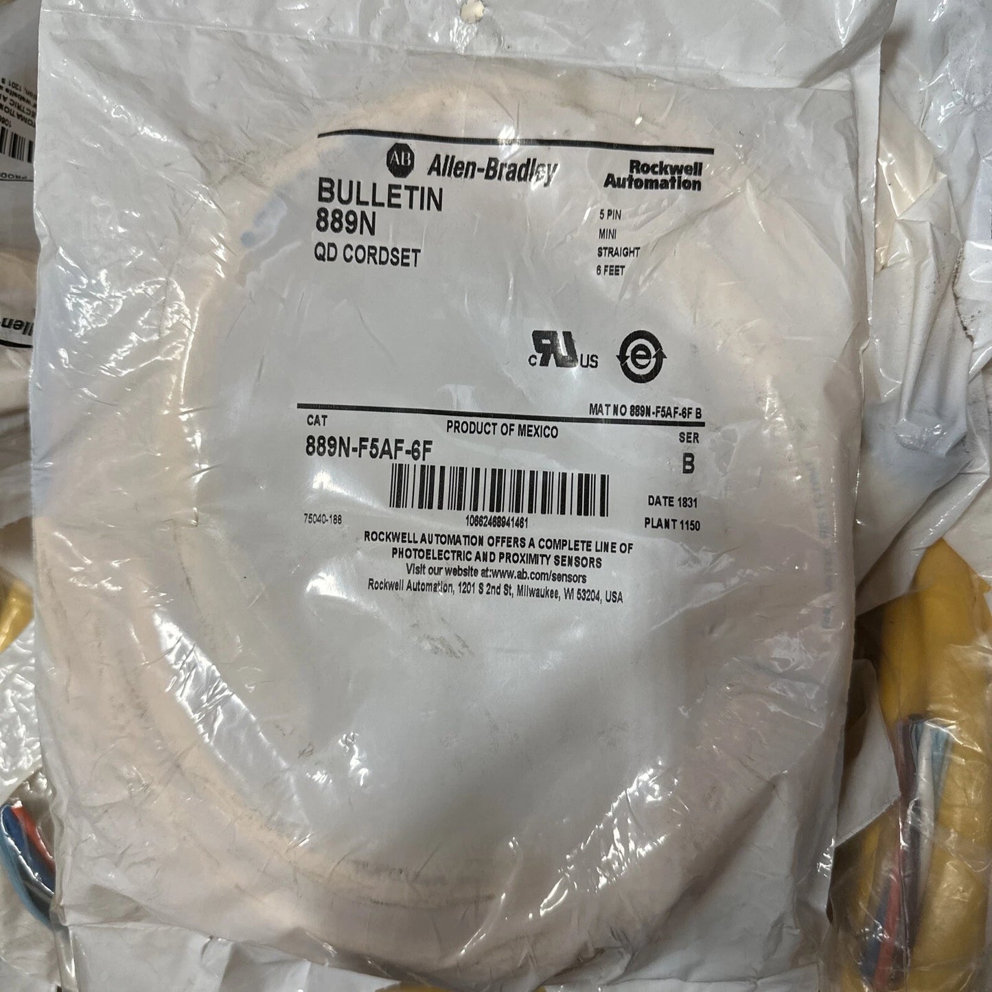 US STOCK ALLEN-BRADLEY 889N-F5AF-6F Series B CORDSET