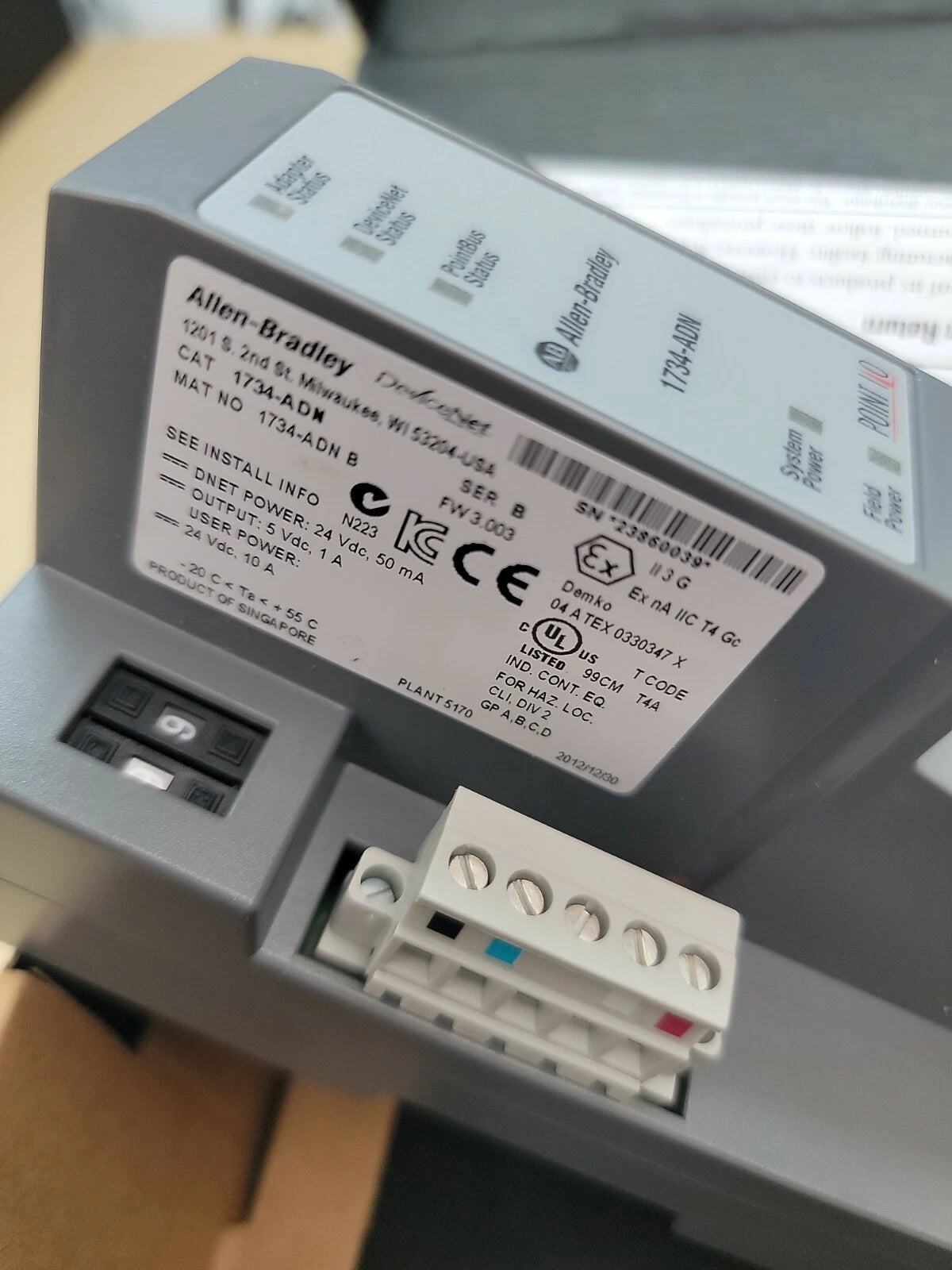 1PCS New Factory Sealed AB 1734-ADN SER B POINT I/O DeviceNet Network Adaptor