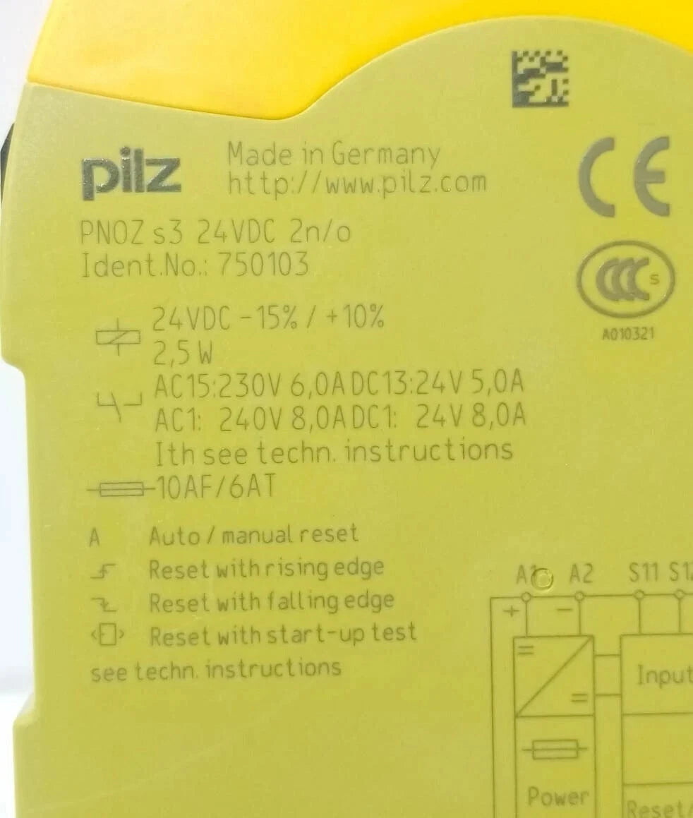 Pilz PNOZ S3 24VDC 2N/O 1SC Safety Relay 750103 Screw Terminal
