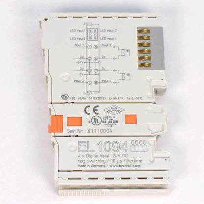 NEW Beckhoff EL1094 EtherCAT Terminal 4-channel Digital Input 24VDC 10