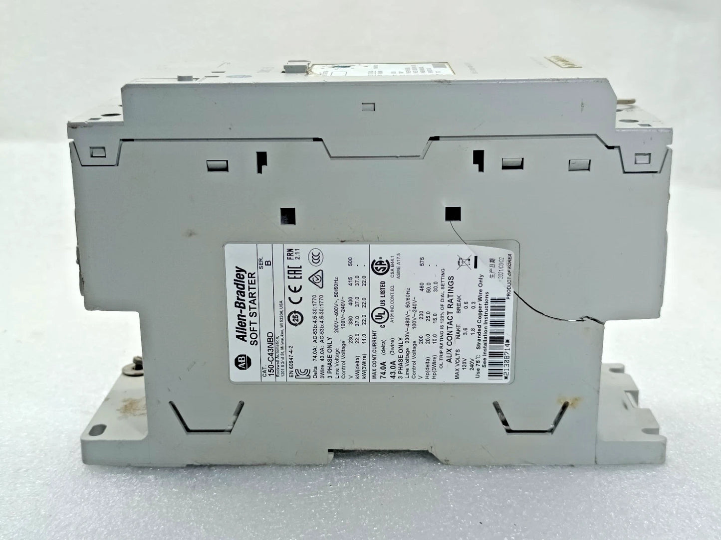 New Allen Bradley 150-C43NBD Open Type 3-Phase 43A Smart Motor Controller