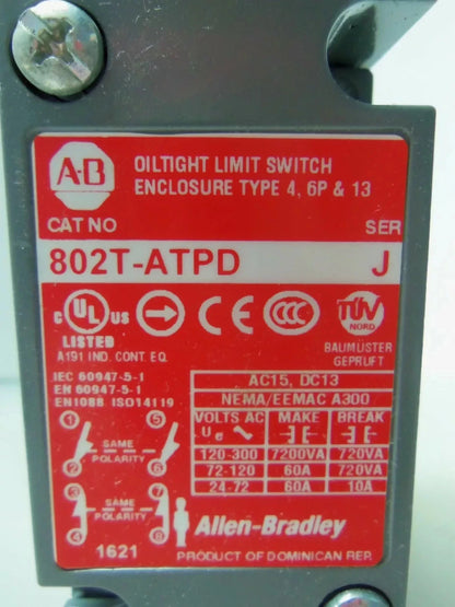 New Allen Bradley 802T-ATPD OilTight Limit Switch Series J NIB