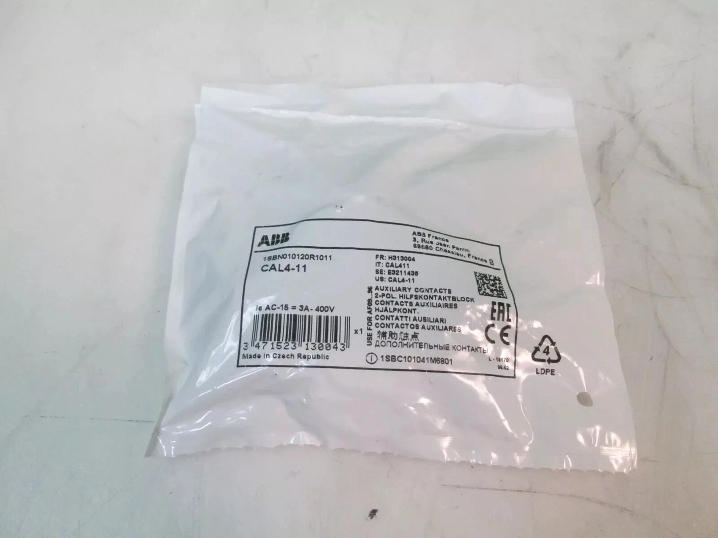 New ABB CAL4-11 Auxiliary Contact Block 1SBN010120R1011 Free Shipping