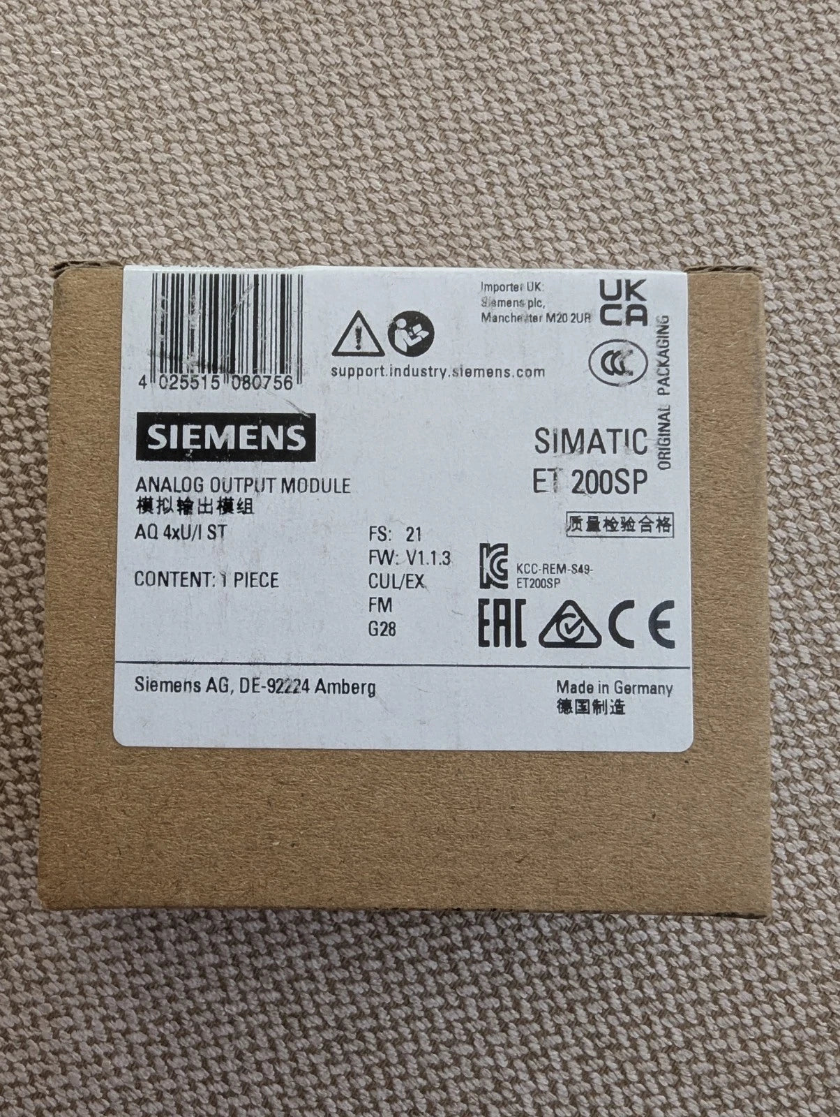 Siemens simatic ET200SP 6ES7 135-6HD00-0BA1