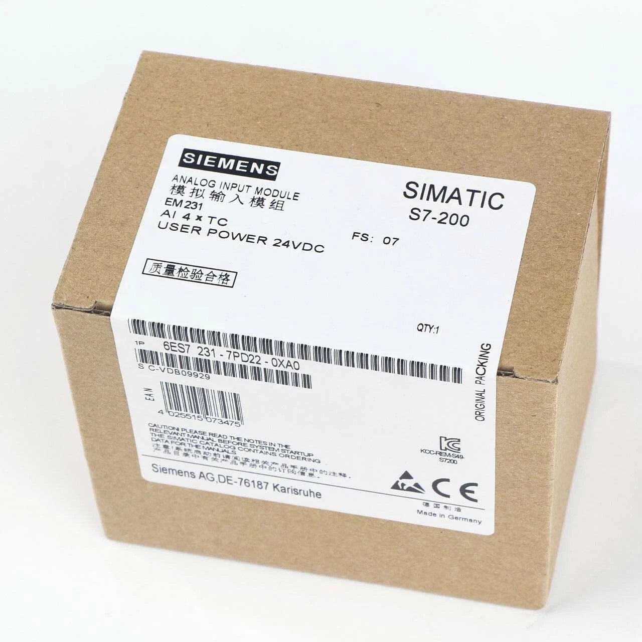 1PCS Siemens 6ES7 231-7PD22-0XA0 6ES7231-7PD22-0XA0 New