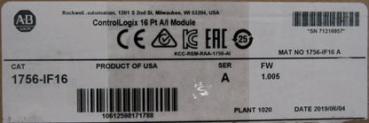 1756-IF16 INPUT MODULE SER.A 1756IF16 NEW