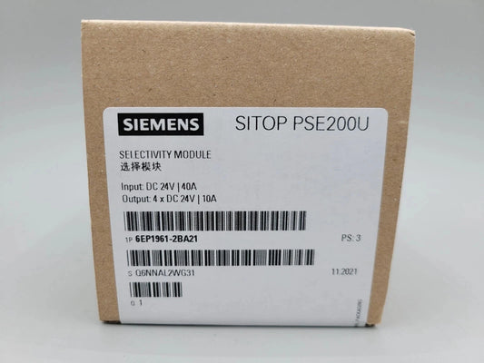 New Siemens 6EP1961-2BA21 SITOP PSE200U Selectivity Module 4 Channel DIN Mount