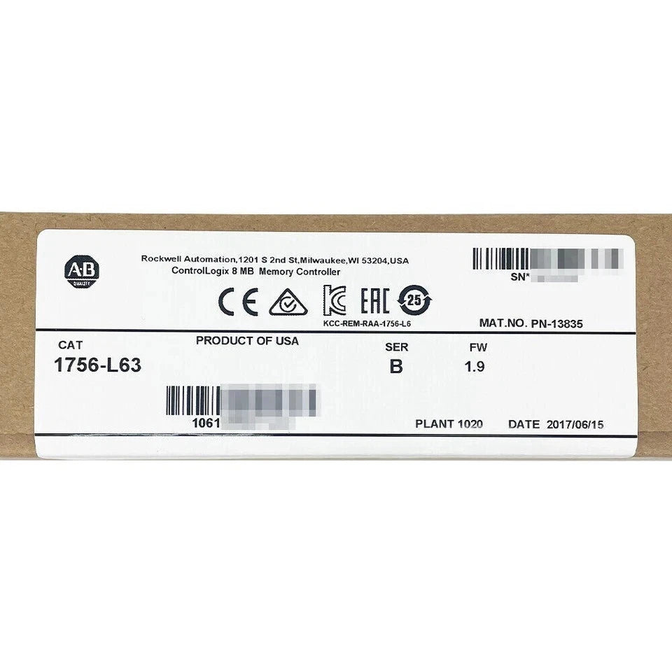 New Allen-Bradley 1756-L63 SER B ControlLogix Logix5563 Processor 8MB Memory