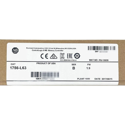 New Allen-Bradley 1756-L63 SER B ControlLogix Logix5563 Processor 8MB Memory