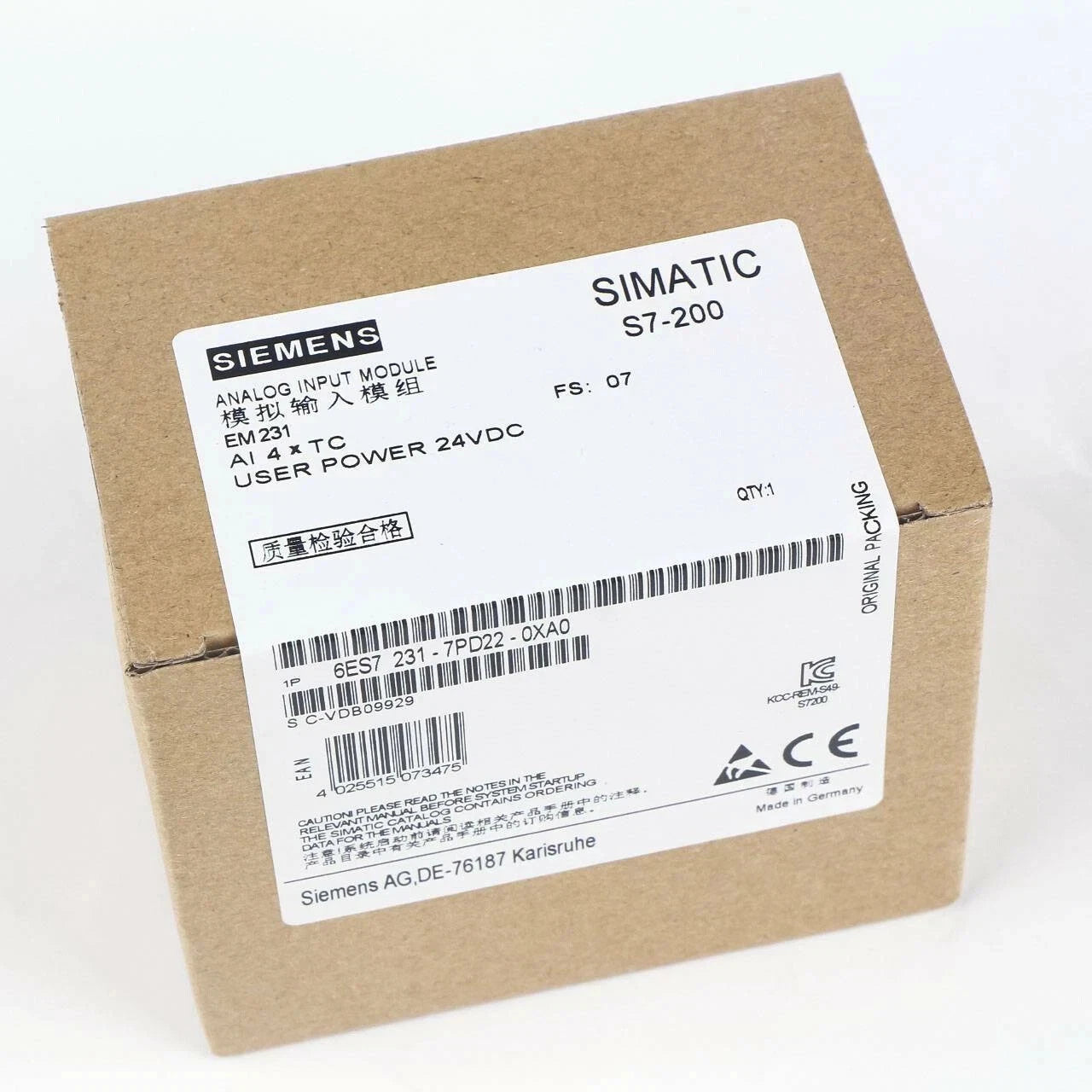 1PCS Siemens 6ES7 231-7PD22-0XA0 6ES7231-7PD22-0XA0 New