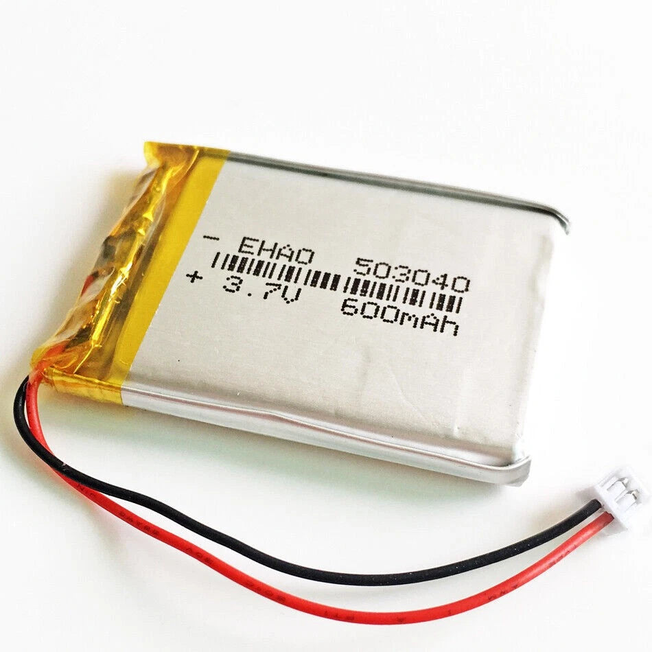 3.7V 600mAh Lipo Rechargeable Battery JST 2pin plug For DVD GPS Bluetooth 503040