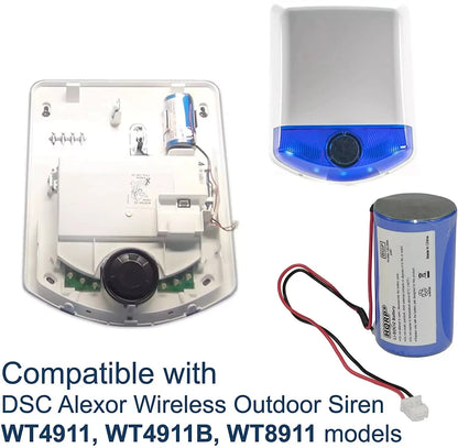 D-Size Battery for DSC WT4911 WT8911 ALEXOR Wireless Outdoor Siren, ER34615M-T1