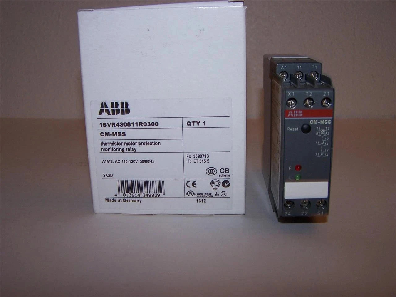 ABB CM-MSS 1SVR430811R0300 THERMISTOR MOTOR PROTECTION MONITORING RELAY NIB