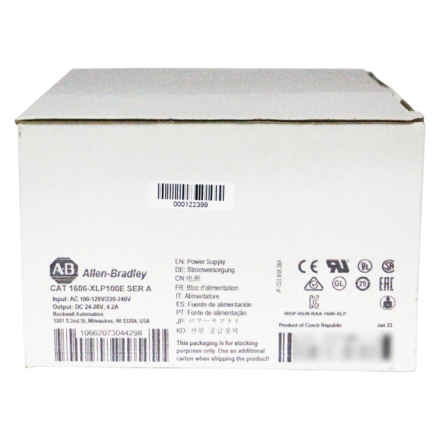 1606-XLP100E Allen Bradley Power Supply 24V DC New SER A 1606XLP100E