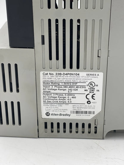 Factory Sealed Allen-Bradley 22B-D4P0N104 PowerFlex 40 AC Drive NEW 22BD4P0N104