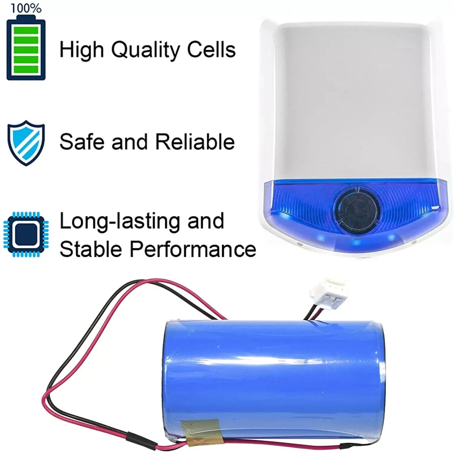 D-Size Battery for DSC WT4911 WT8911 ALEXOR Wireless Outdoor Siren, ER34615M-T1