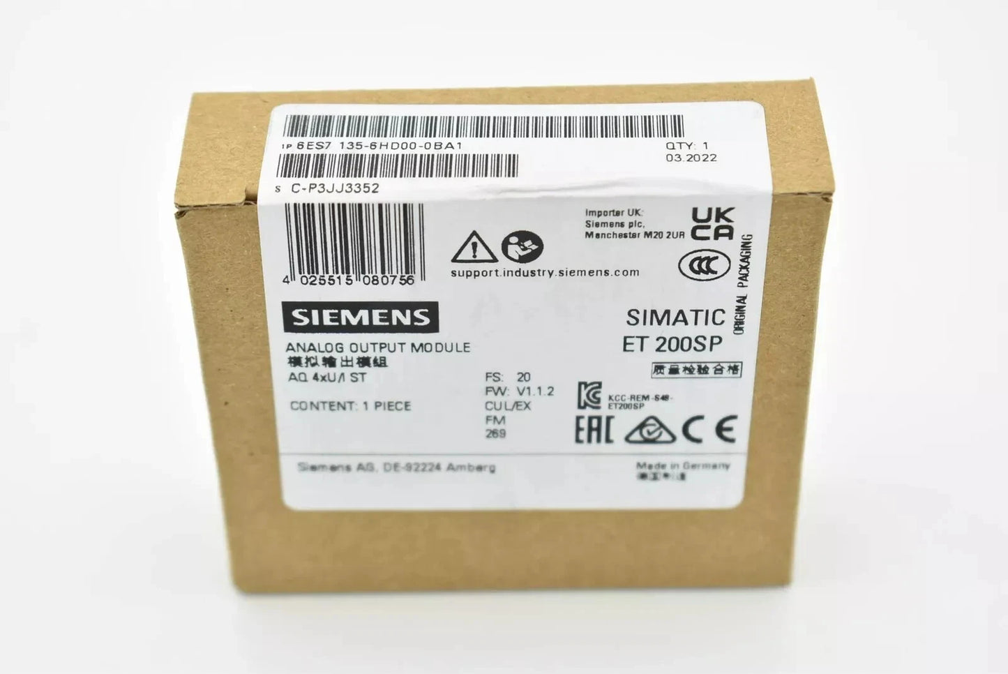 Siemens simatic ET200SP 6ES7 135-6HD00-0BA1