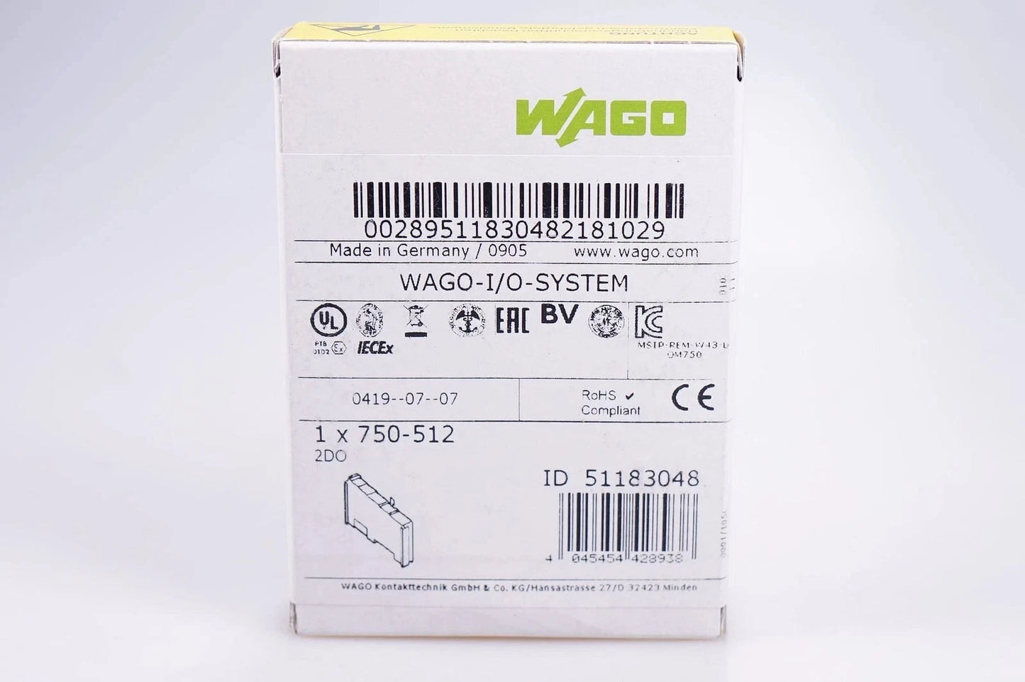 WAGO 750-512 2-Channel Relay Output Terminal AC 250V 2A 2-Contact OVP