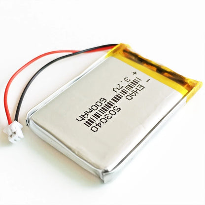 3.7V 600mAh Lipo Rechargeable Battery JST 2pin plug For DVD GPS Bluetooth 503040