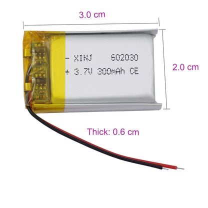 3.7V 300mAh 1.11Wh Li-Polymer Li Battery 602030 Thermistor JST 2Pin Connector