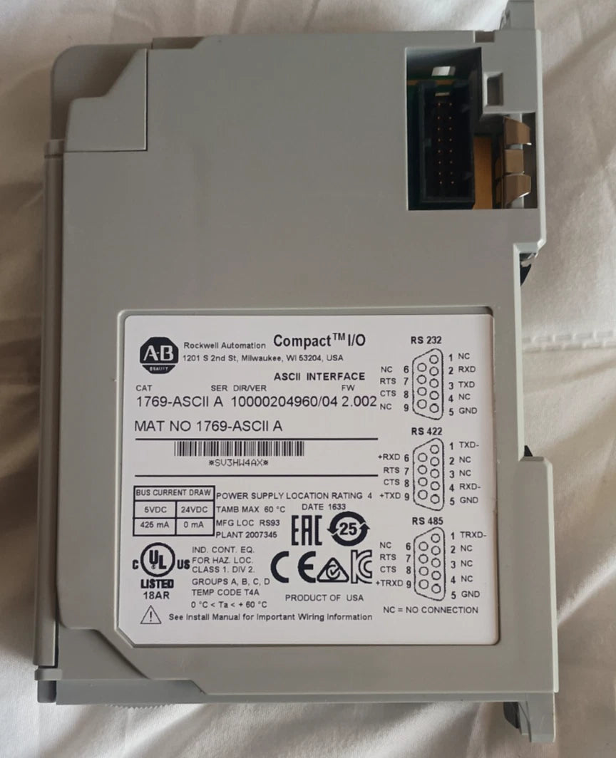 Allen-Bradley 1769-ASCII /A ASCII Interface - Compact Logix - I/O PLC