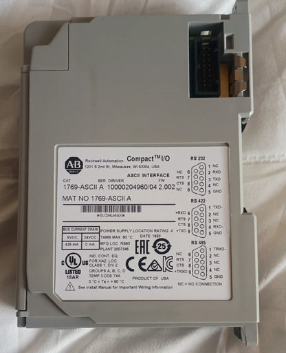 Allen-Bradley 1769-ASCII /A ASCII Interface - Compact Logix - I/O PLC