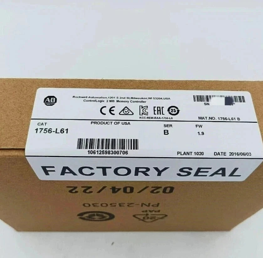 New 1756-L61 ControlLogix 2MB Memory Controller Allen Bradley Free Shipping