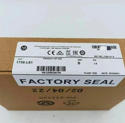 New 1756-L61 ControlLogix 2MB Memory Controller Allen Bradley Free Shipping