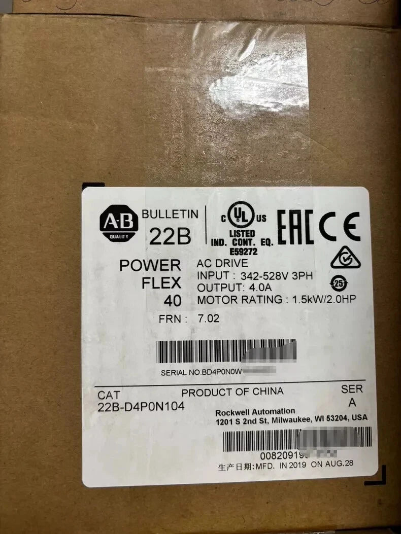 Factory Sealed Allen-Bradley 22B-D4P0N104 PowerFlex 40 AC Drive NEW 22BD4P0N104