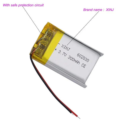 3.7V 300mAh 1.11Wh Li-Polymer Li Battery 602030 Thermistor JST 2Pin Connector