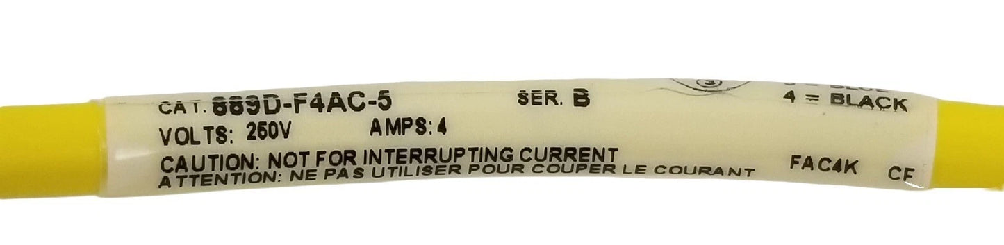 Allen-Bradley 889D-F4AC-5 Cordset 4Pin Female Straight 5m 22AWG Yellow PVC NEW